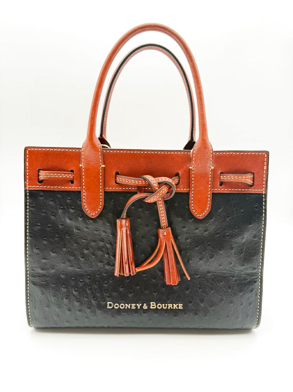 DOONEY & BOURKE Ariel Black & Brown Embossed Satchel