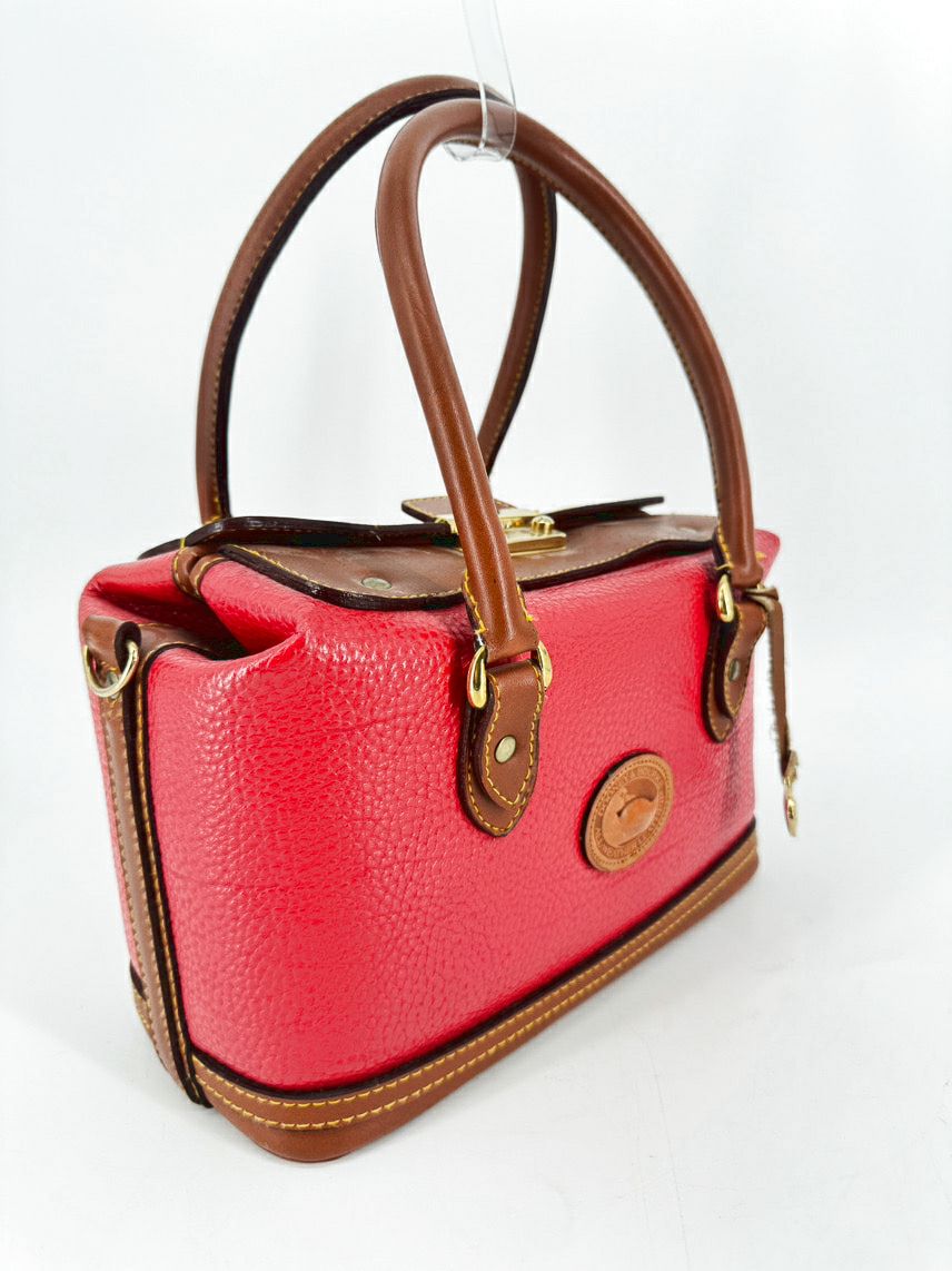 DOONEY & BOURKE Red & Brown Square Shape Tote Bag