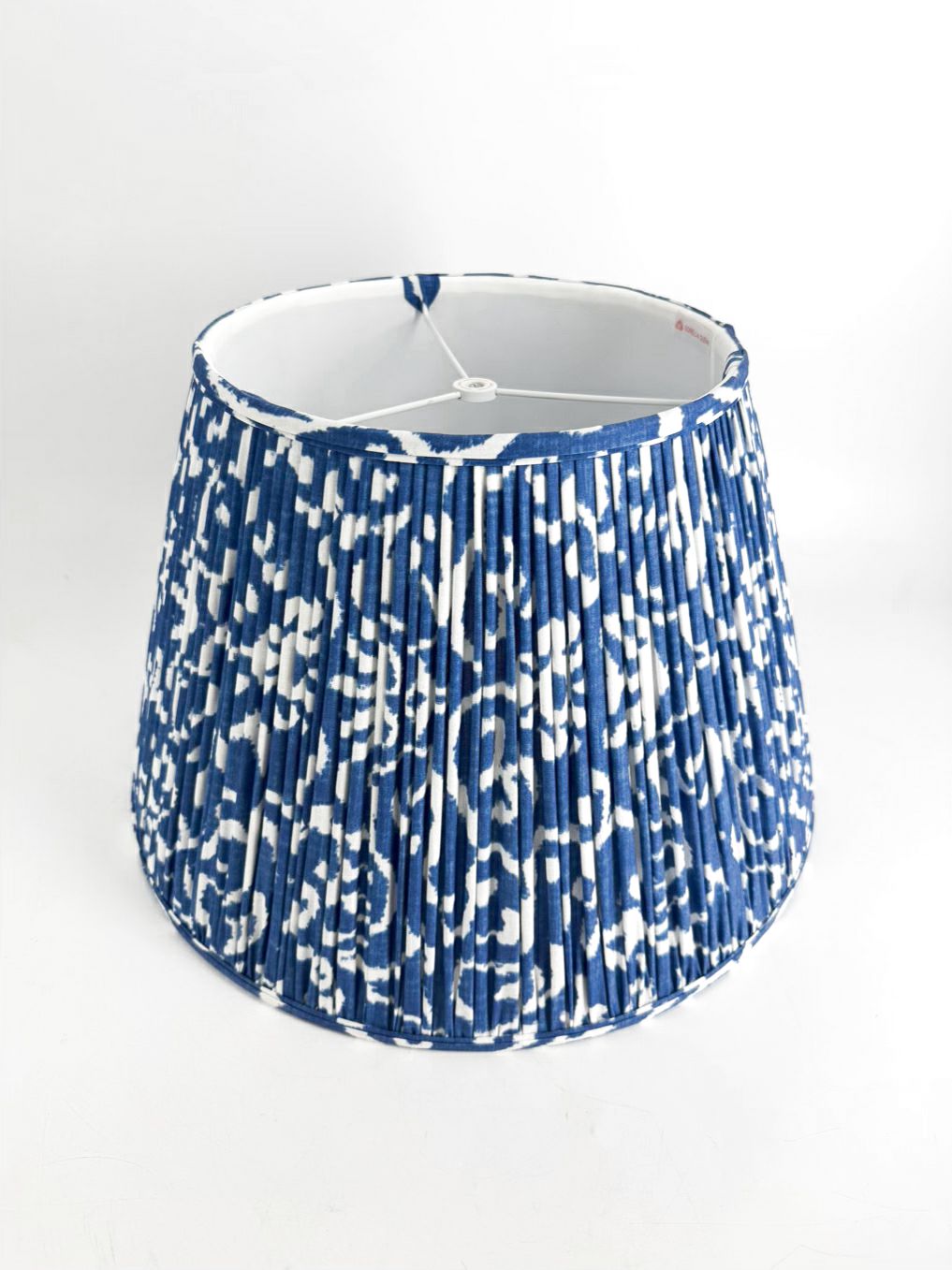SORELLA GLENN Blue & White Fabric Pleated Lamp Shade