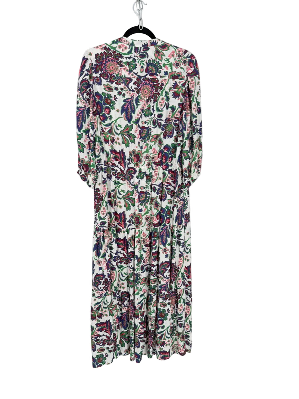 GERARD DAREL Size 42 Violet & Green Print Floral Maxi-Dress