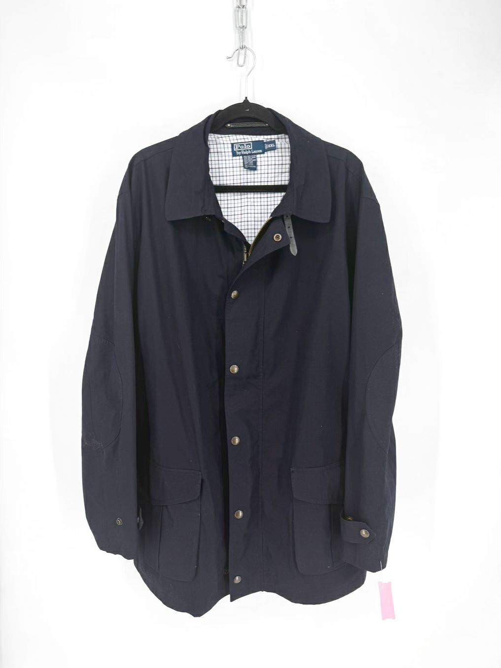 VINTAGE POLO RALPH LAUREN Men's Size XXL Navy Jacket w/ Tartan Lining