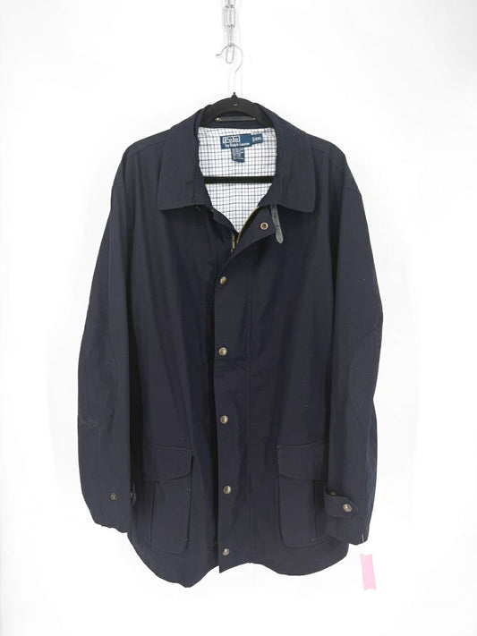 VINTAGE POLO RALPH LAUREN Size XXL Navy Jacket w/ Tartan Lining