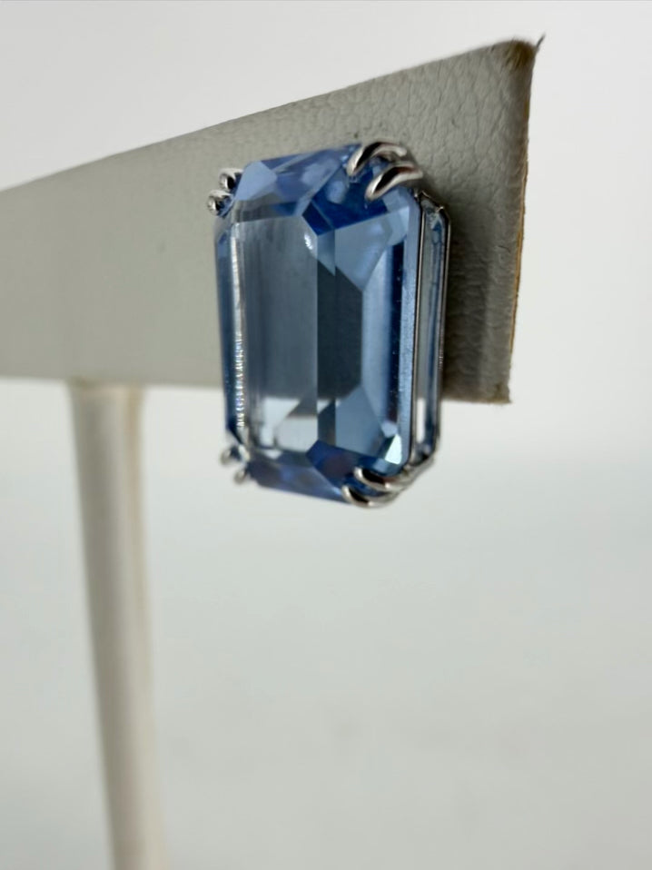 SWAROVSKI Blue Emerald Shape Stud Earrings