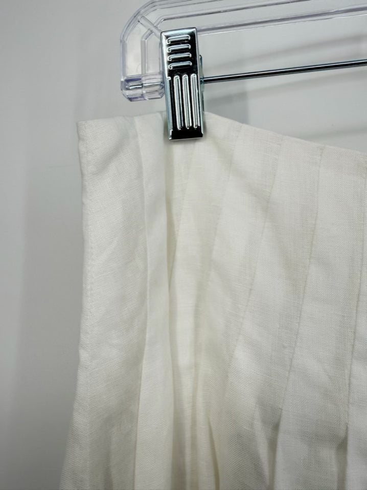 RALPH LAUREN BLACK LABEL Size 8 Cream & Gold Linen Skirt NWT