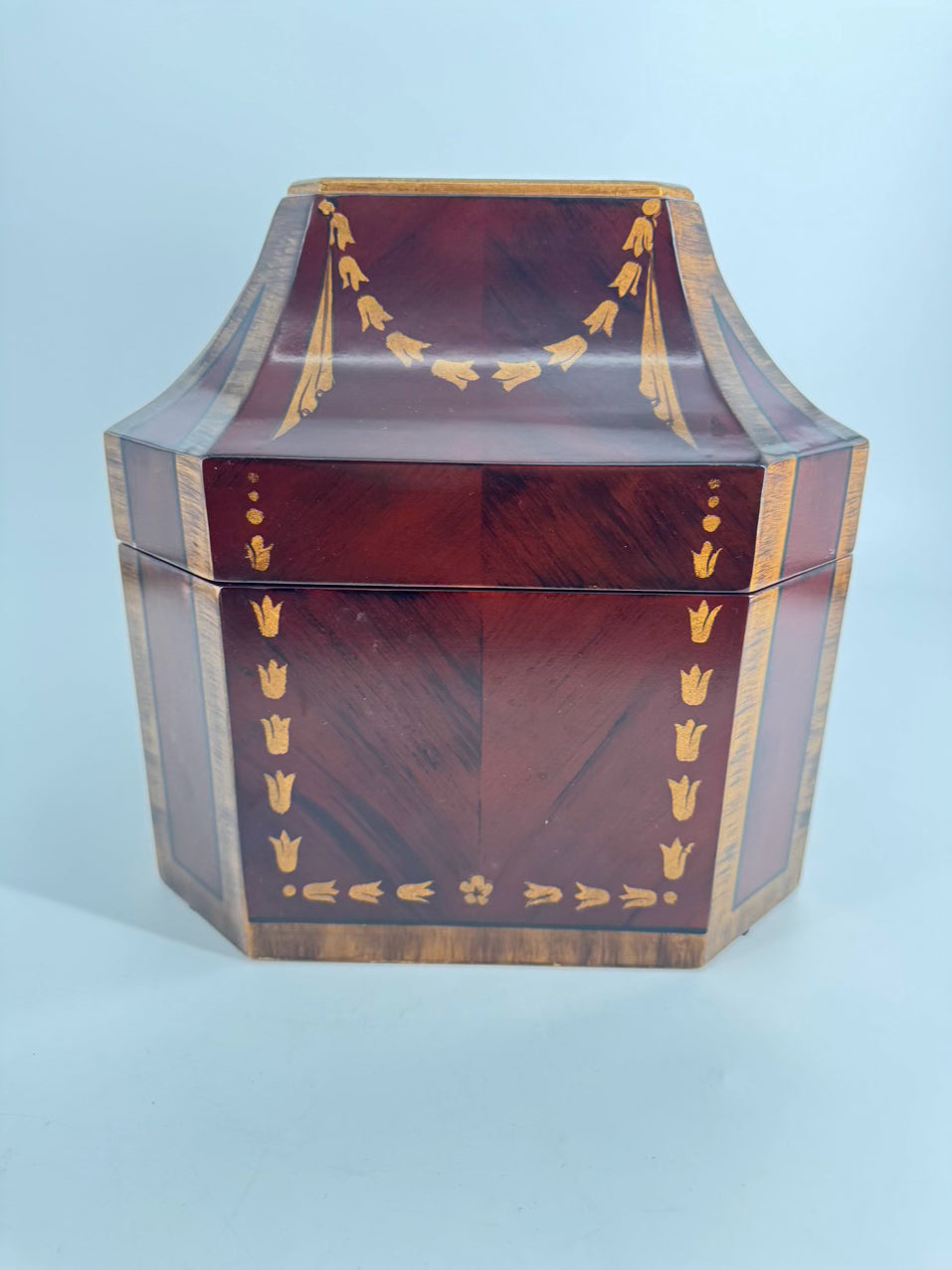 Brown Wood Box w/ Gold Accents