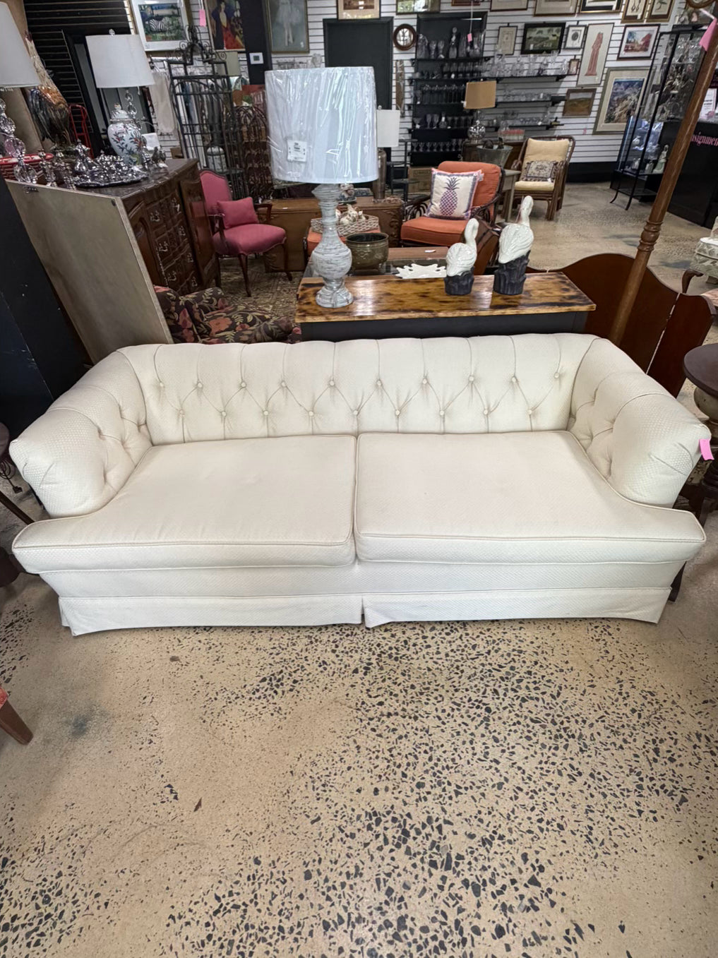 Tuffted Cream Sofa