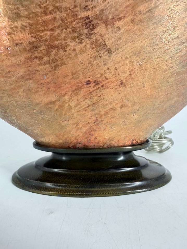 REVELATIONS Gold & Brown Orb Lamp w/ Gray Shade