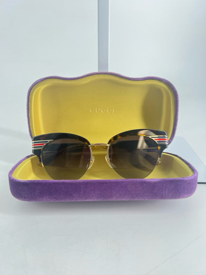 GUCCI Gold & Tortoise Metal Cat-Eye Gradient Sunglasses