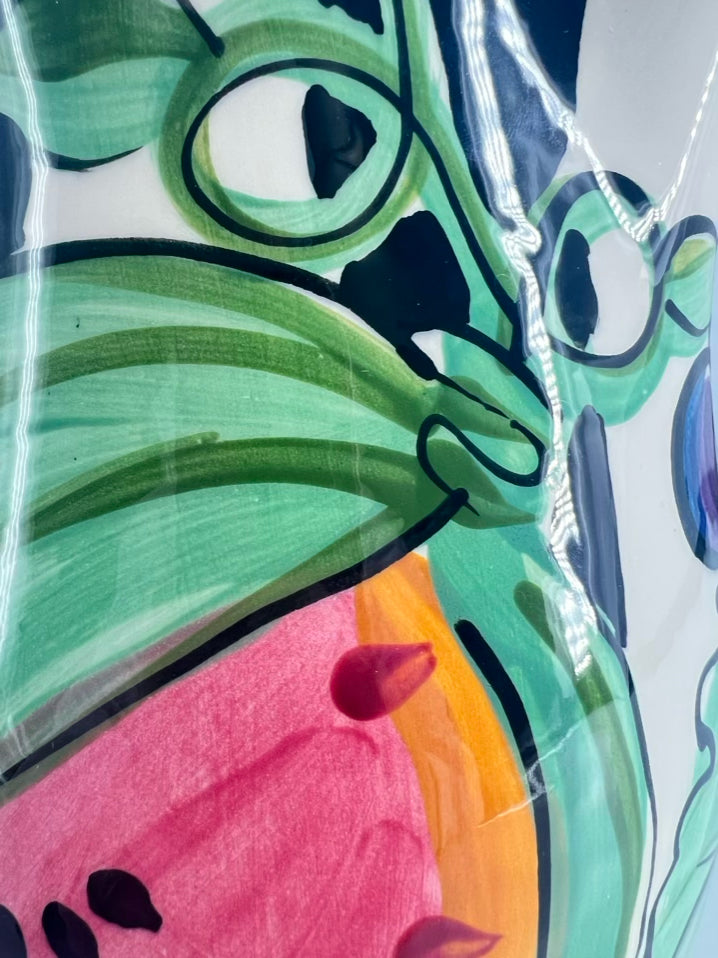 VICKI CARROLL Multi Colored Pottery Fruit Pitcher