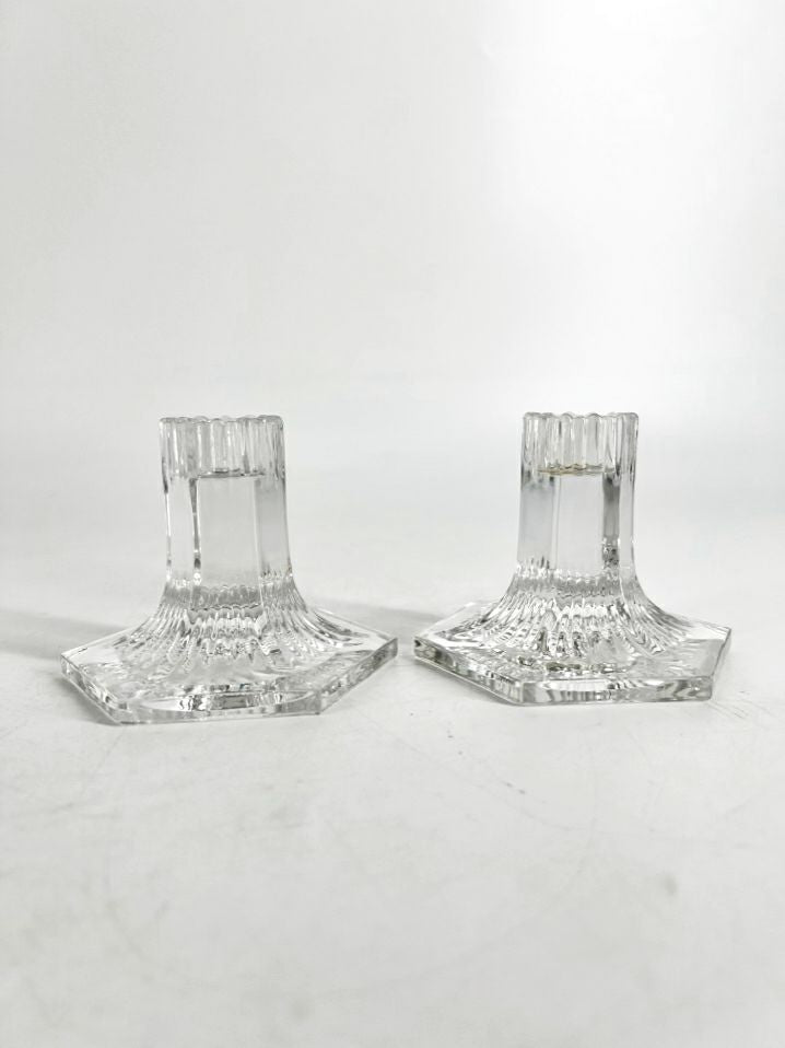 TIFFANY & CO. Clear Crystal Louis Comfort Collection Pair of Candle Sticks