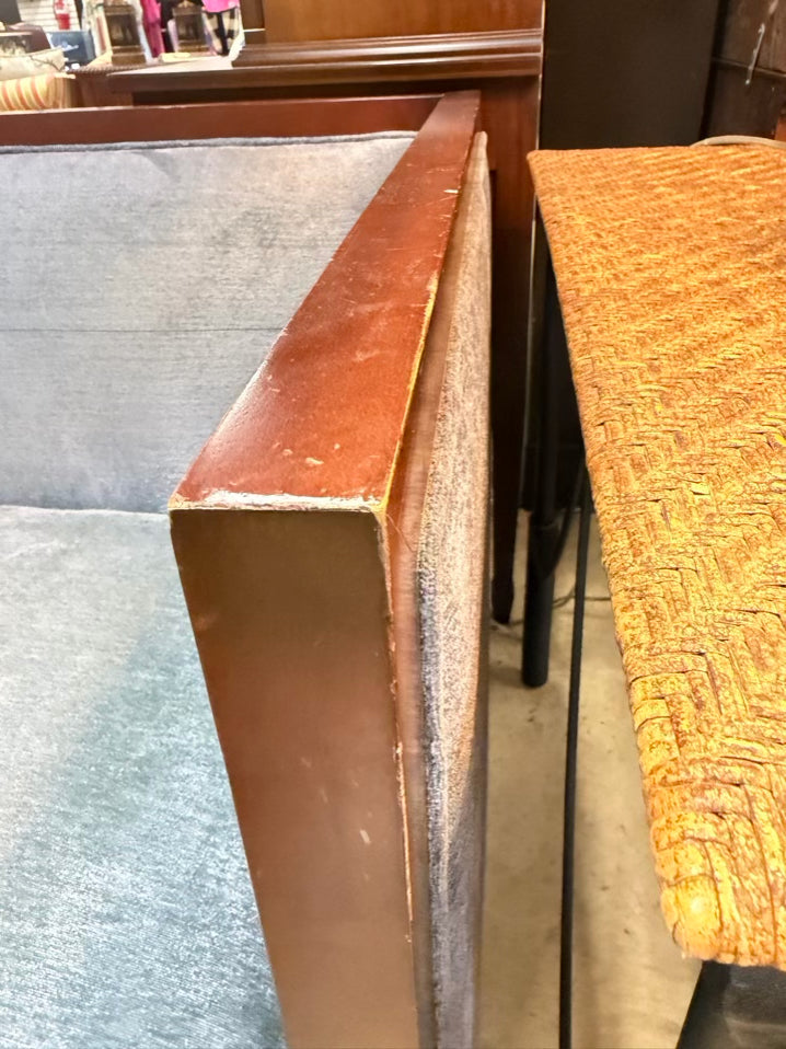 Blue Velveteen Square Sofa