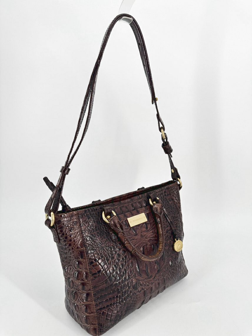 BRAHMIN Brown Embossed Leather Purse