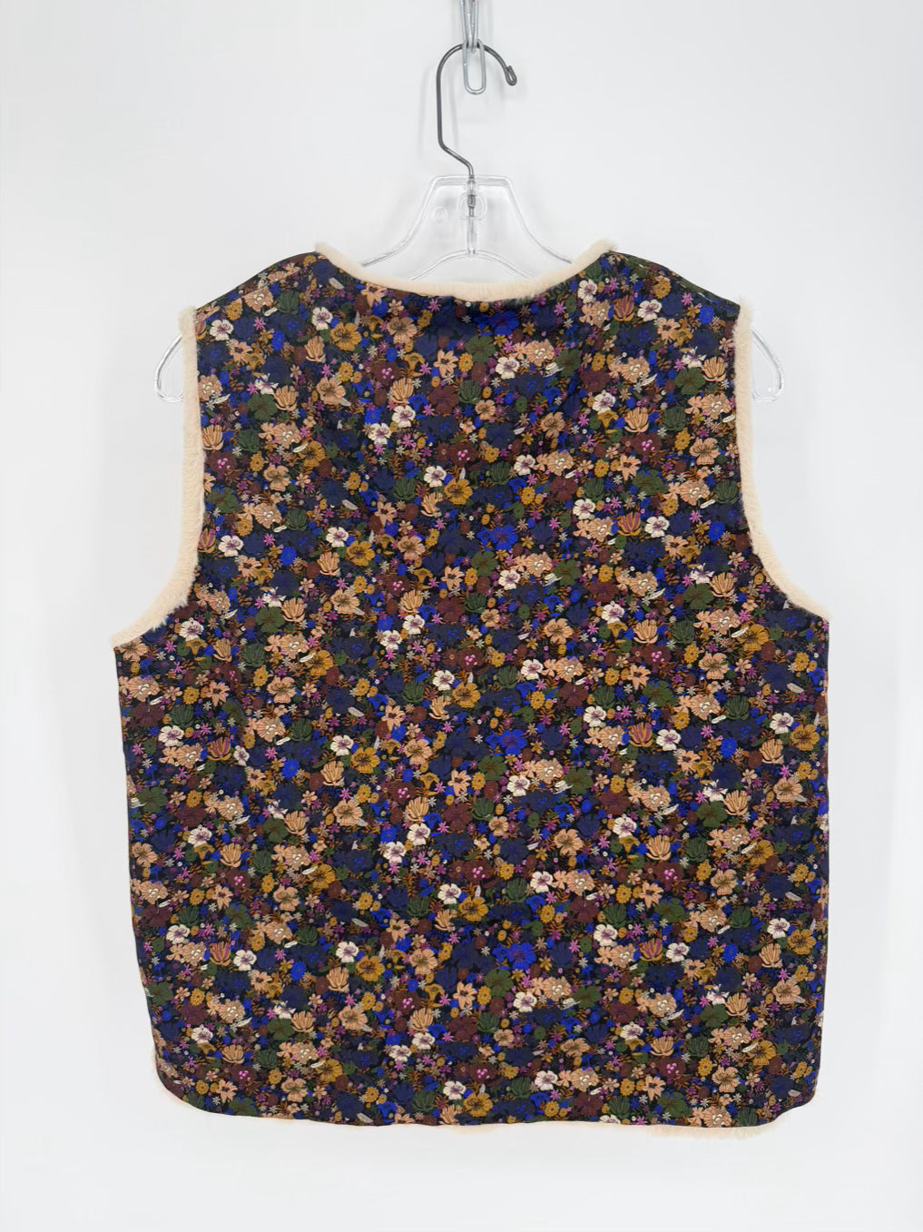 VILAGALLO Wmn's Size M Violet Reversible Floral Vest