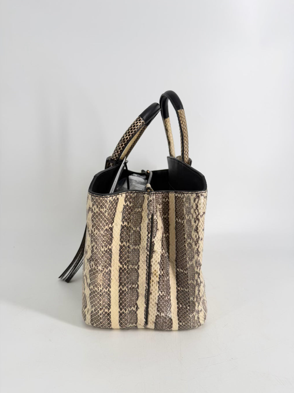 BRIAN ATWOOD Taupe Snakeskin Purse