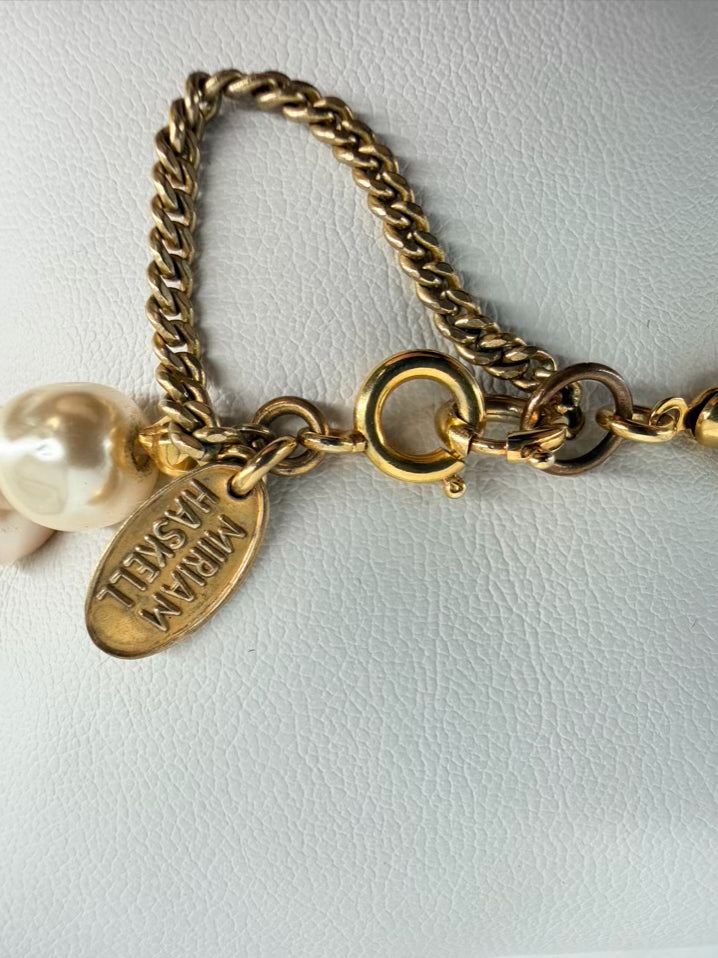 MIRIAM HASKELL Cream Baroque Pearl Bracelet