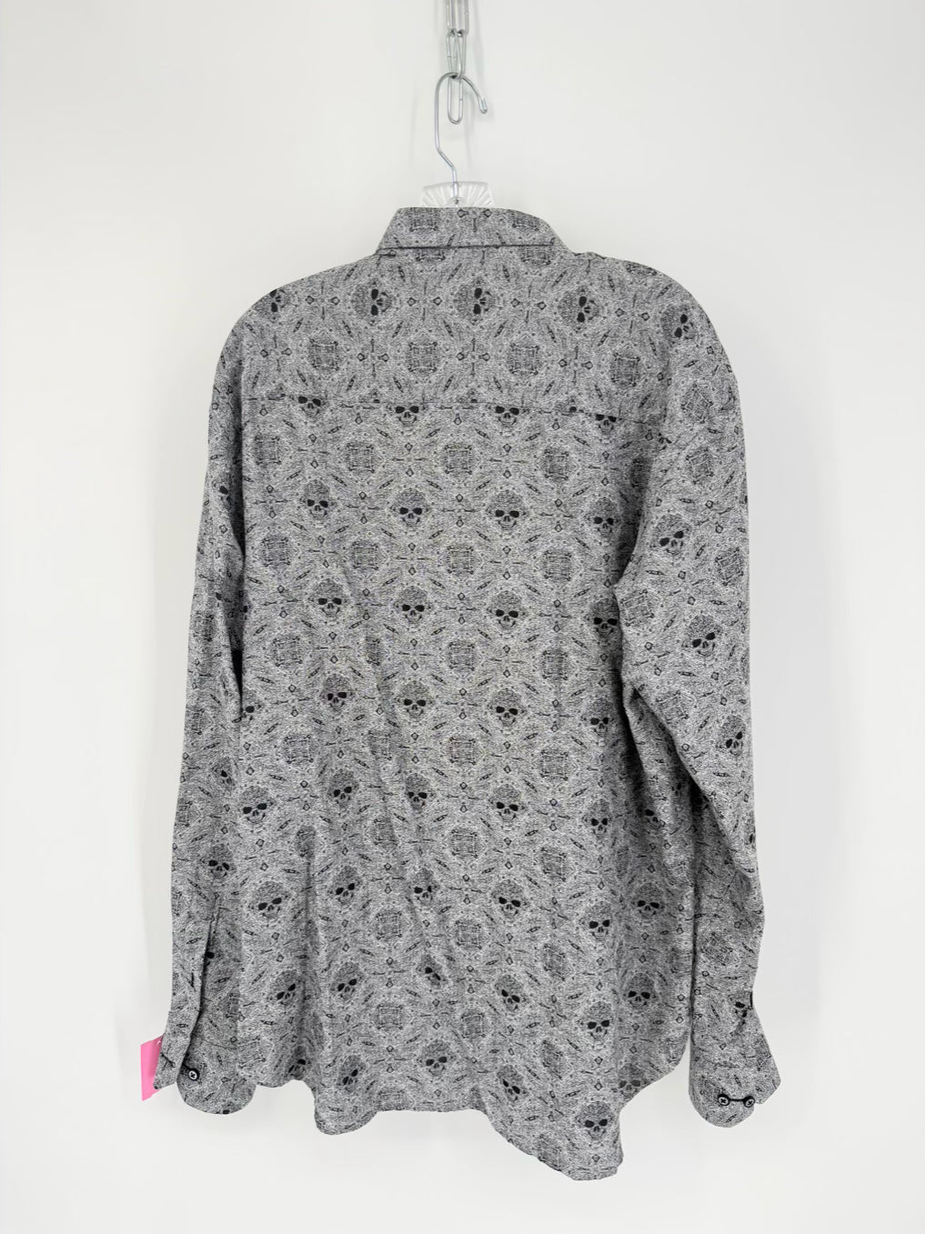 VISCONTI BLACK Size L Gray Print Long Sleeve Shirt