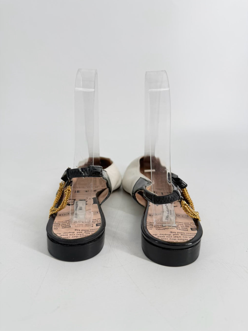 JOHN GALLIANO Size 36.5 White & Black Flats