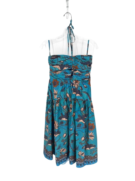 ULLA JOHNSON Size Wmn's 6 Teal Floral Halter Midi-Dress