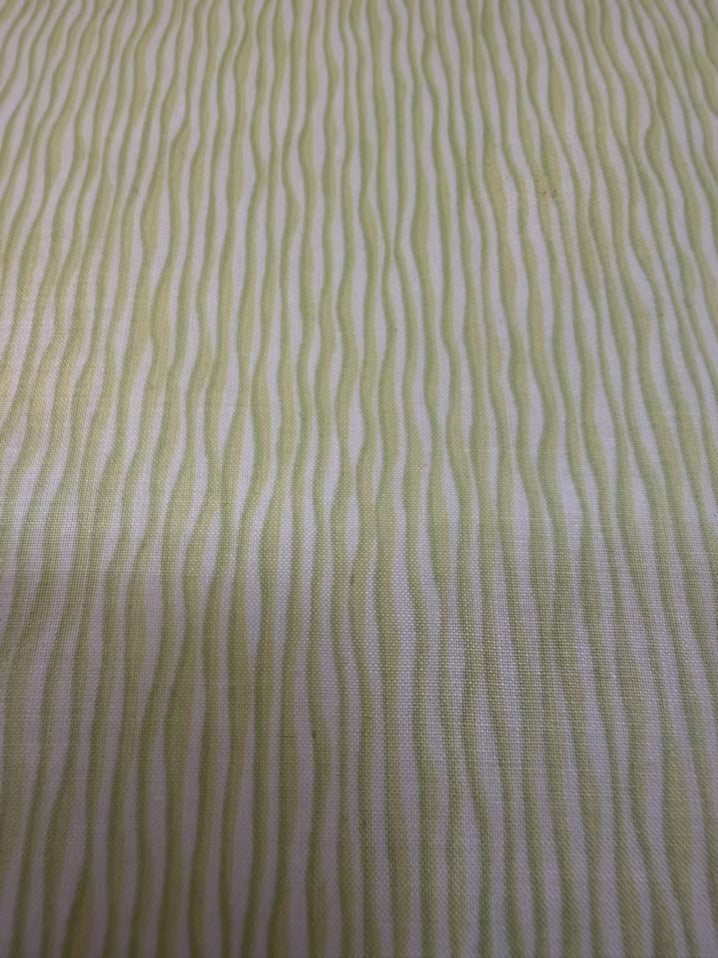 VINTAGE Green & White Stripe Chair w/ Ruffled Skirt
