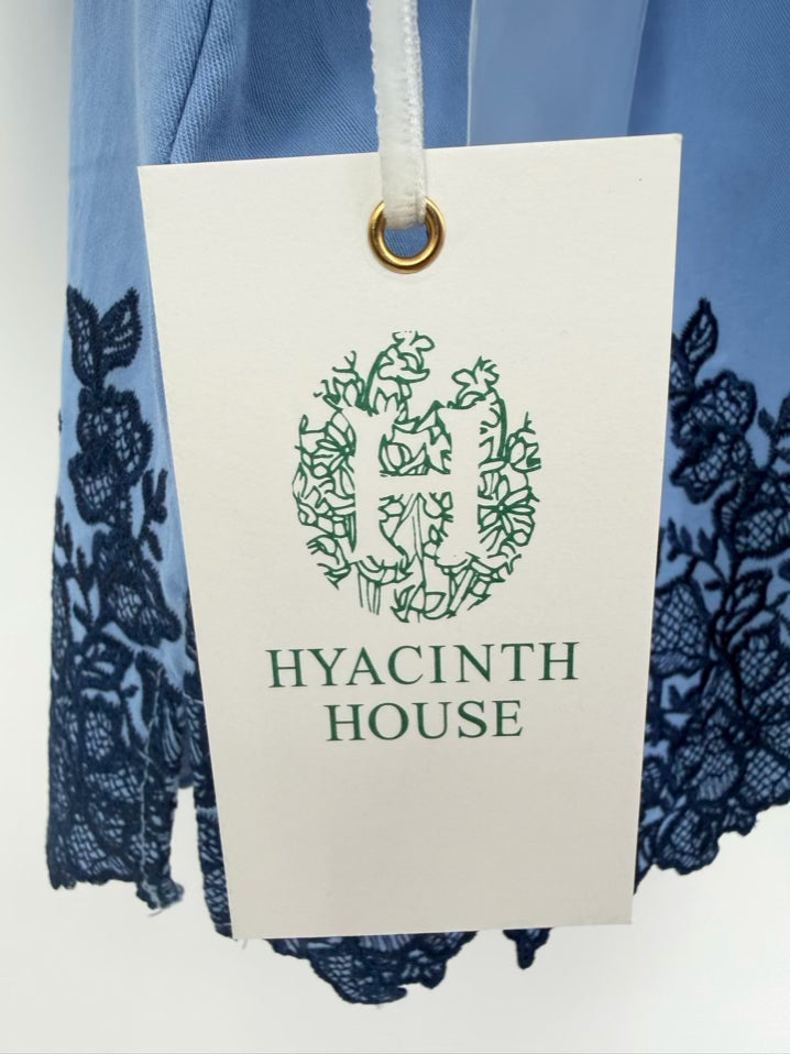 HYACINTH HOUSE Size XXL Blue Embroidered Blouse