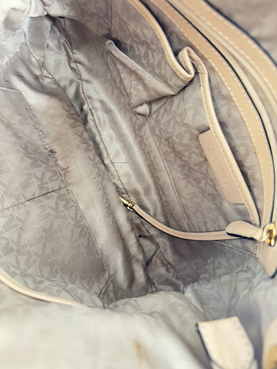 MICHAEL KORS Brown Logo Coated Canvas Purse