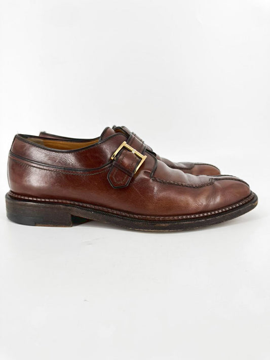A. TESTONI Size 9 Cognac Leather Dress Shoes
