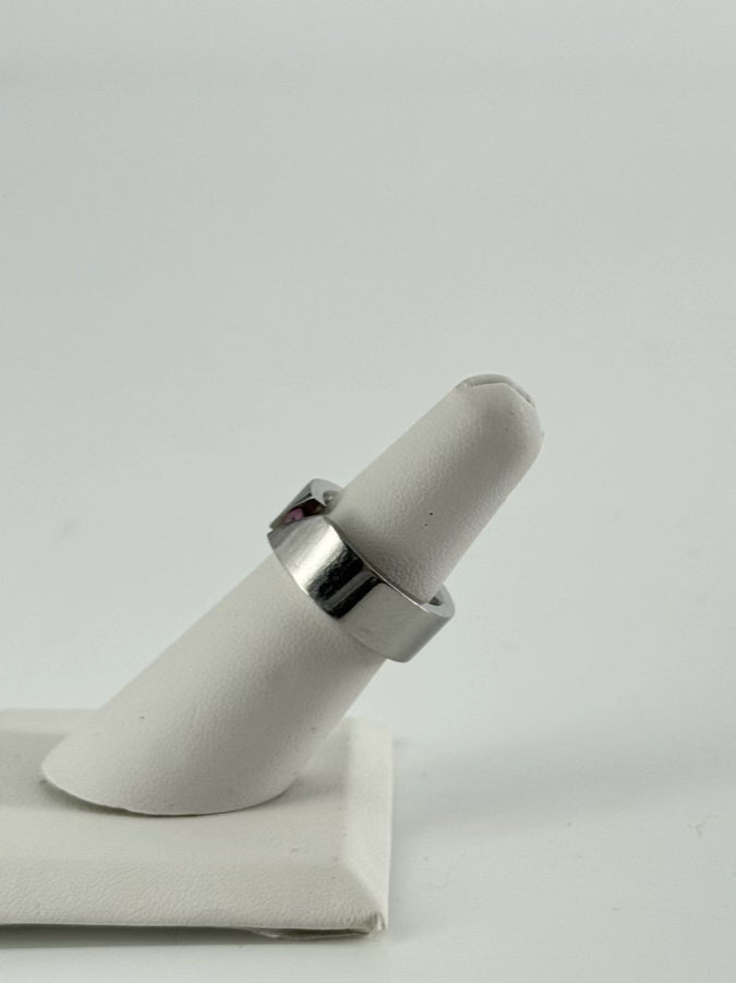 Titanium Pink Sapphire Tension Set Ring