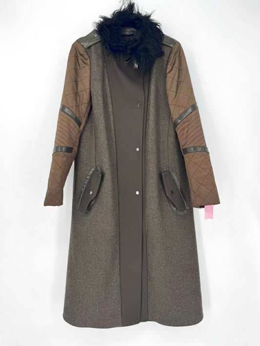 BELSTAFF Size 44 Moss Cashmere, Wool & Angora Full Length Coat