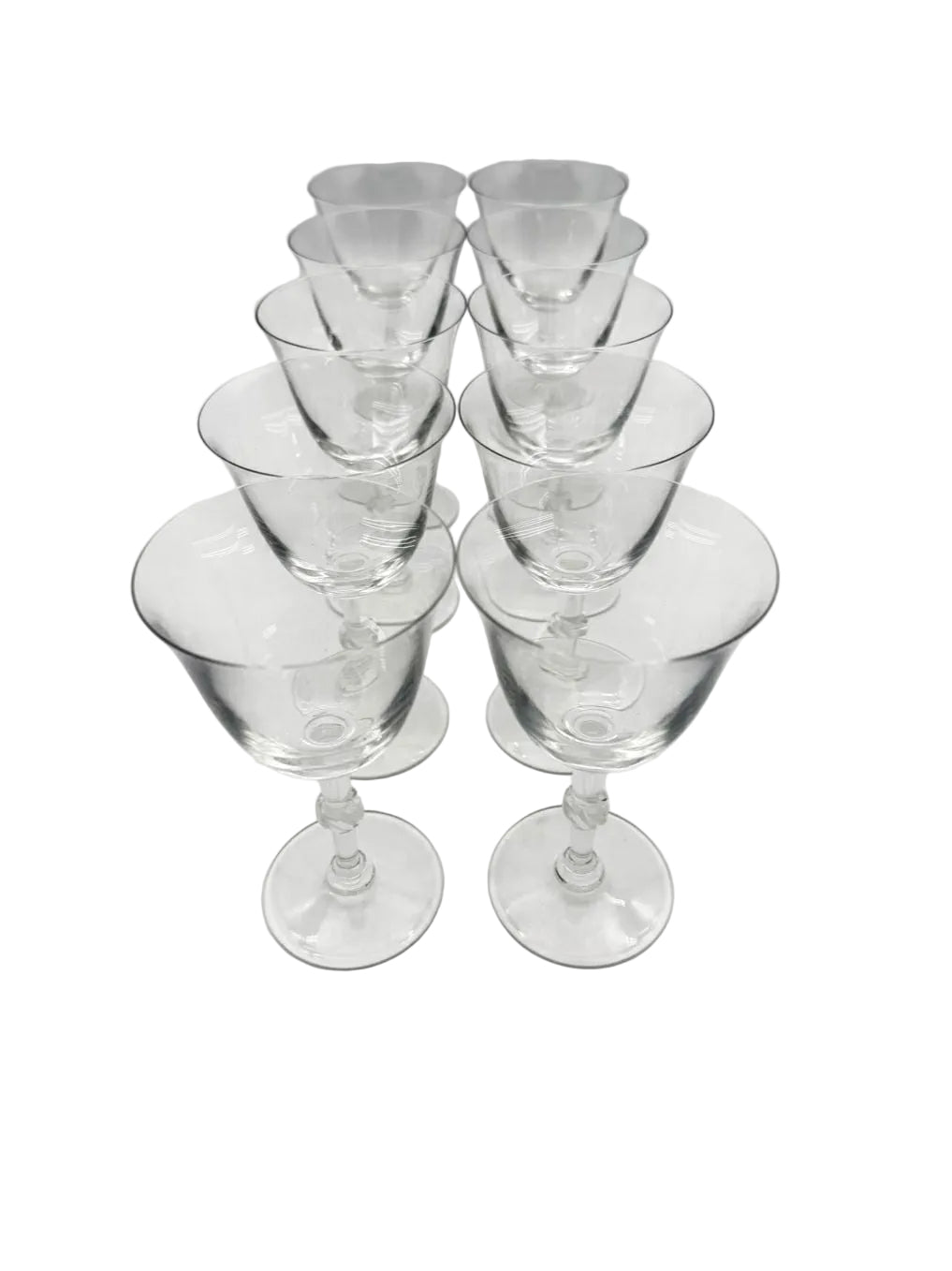LALIQUE Beaugency Set Of 10 Crystal Claret Wine Glass