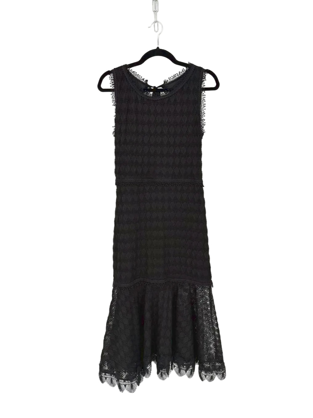 WAIMARI Size M Black Mesh Fringe Sleeveless Maxi-Dress NWT