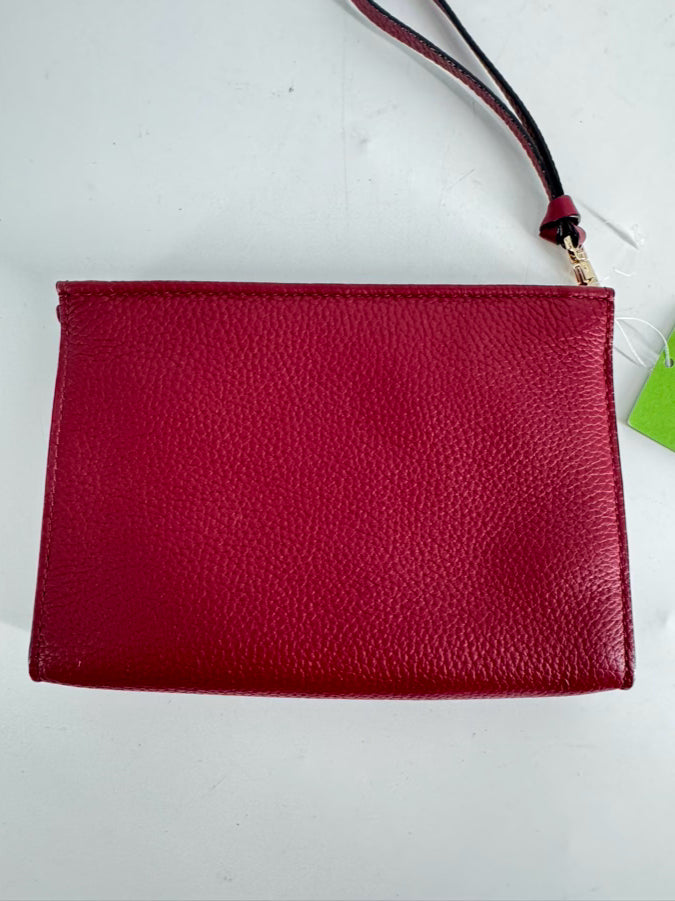 KATE SPADE Wine Pebbled Leather Jackson Street Marlow Wristlet NWT