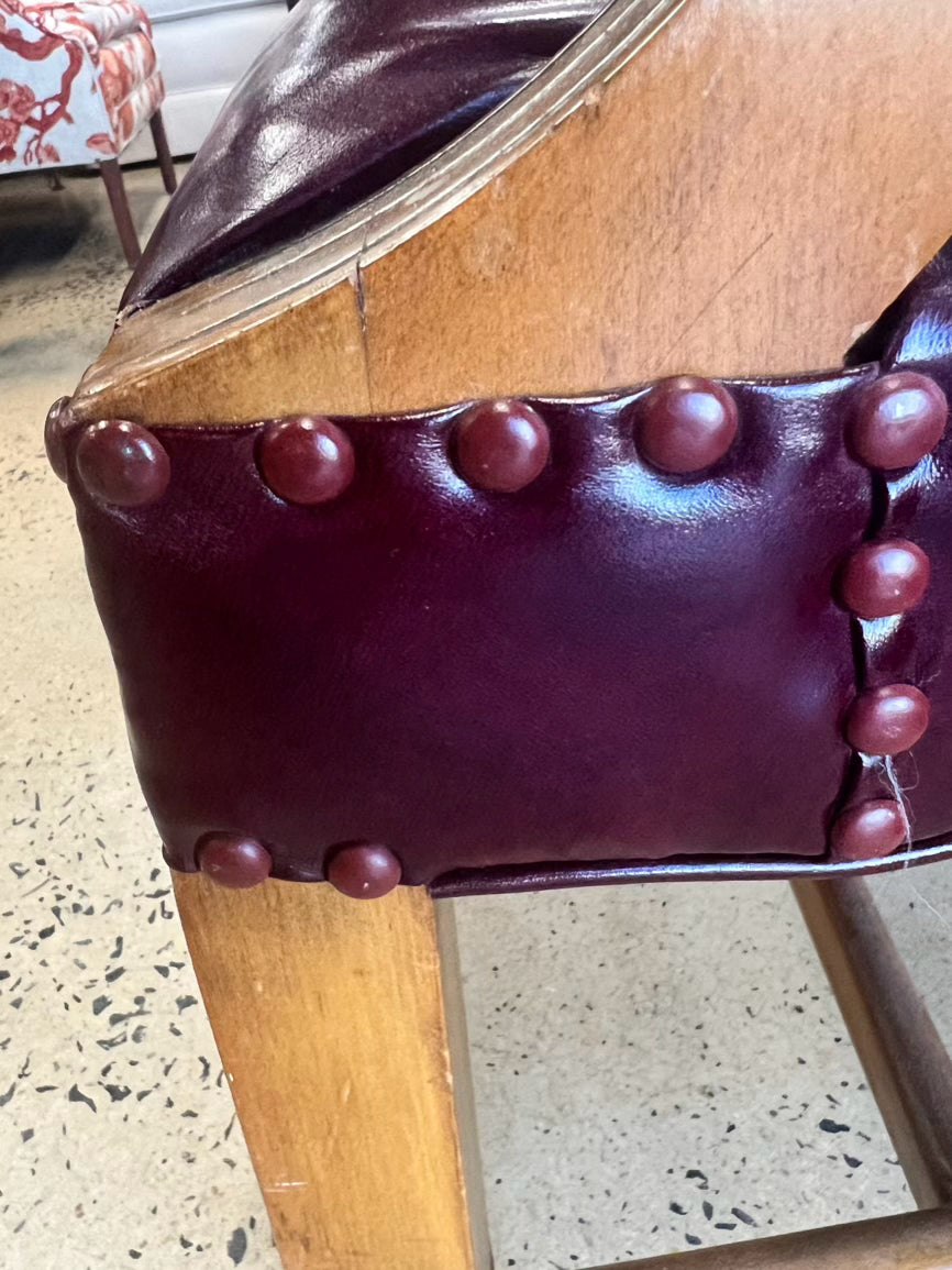 Red Leather Chippendale Chair