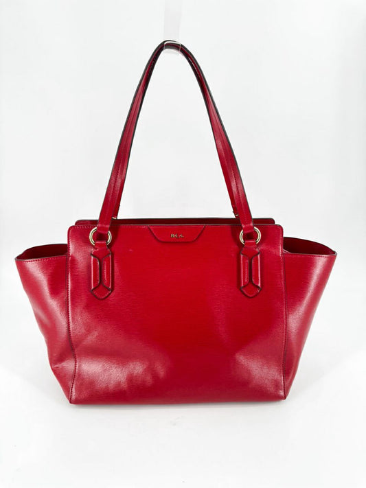 LAUREN RALPH LAUREN Cherry Red Leather Purse
