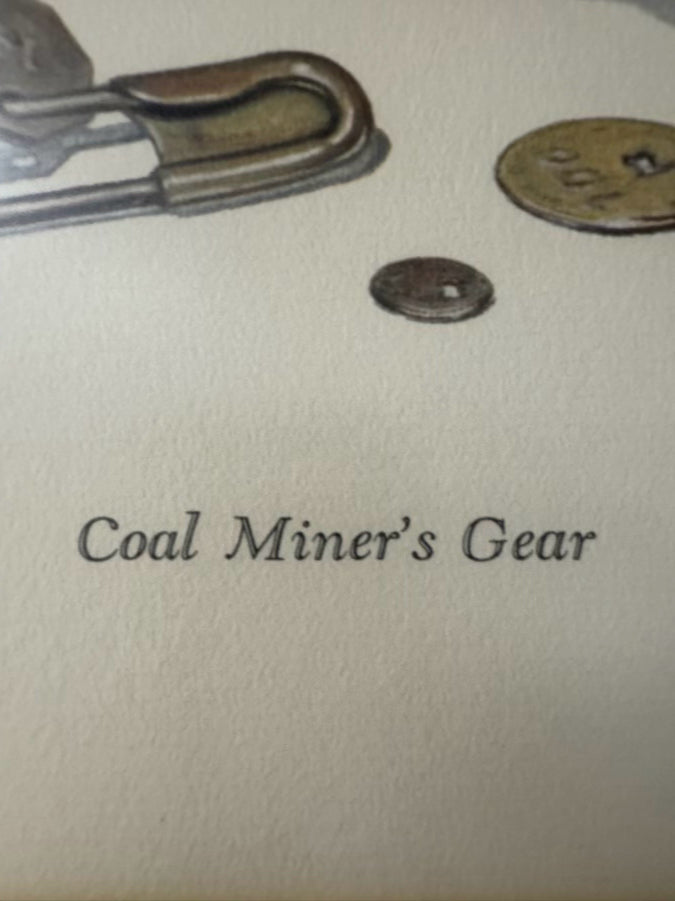 C. DON ENSOR "Coal Miners Gear" Print in Silver Frame