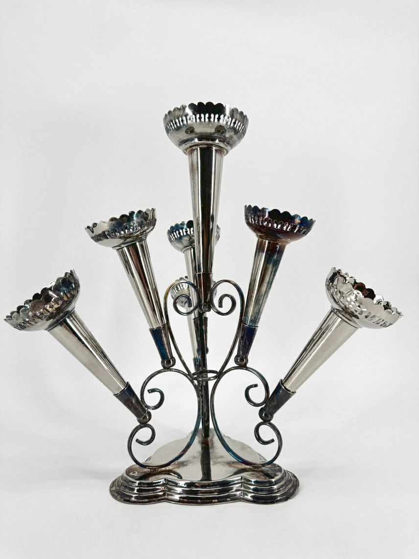 Silver Plate 6 Horn Epergne Vase