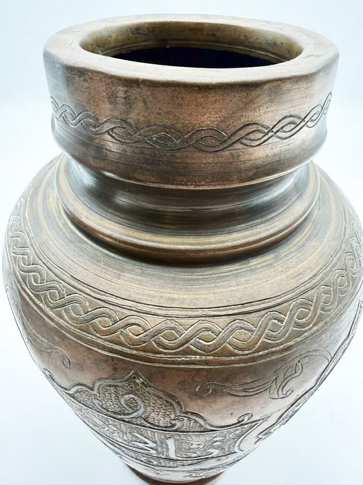 Metal Embossed Pair Of Jars