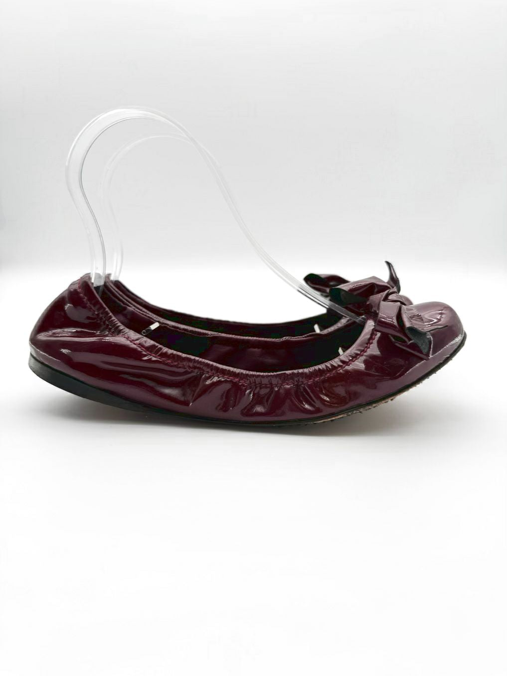 MIU MIU WMNS Size 37.5 Raspberry Leather Flats