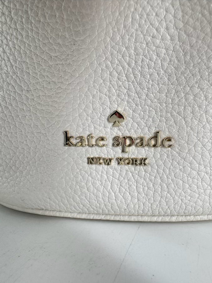 KATE SPADE Cream Leather Bucket Bag w/ Coin Purse