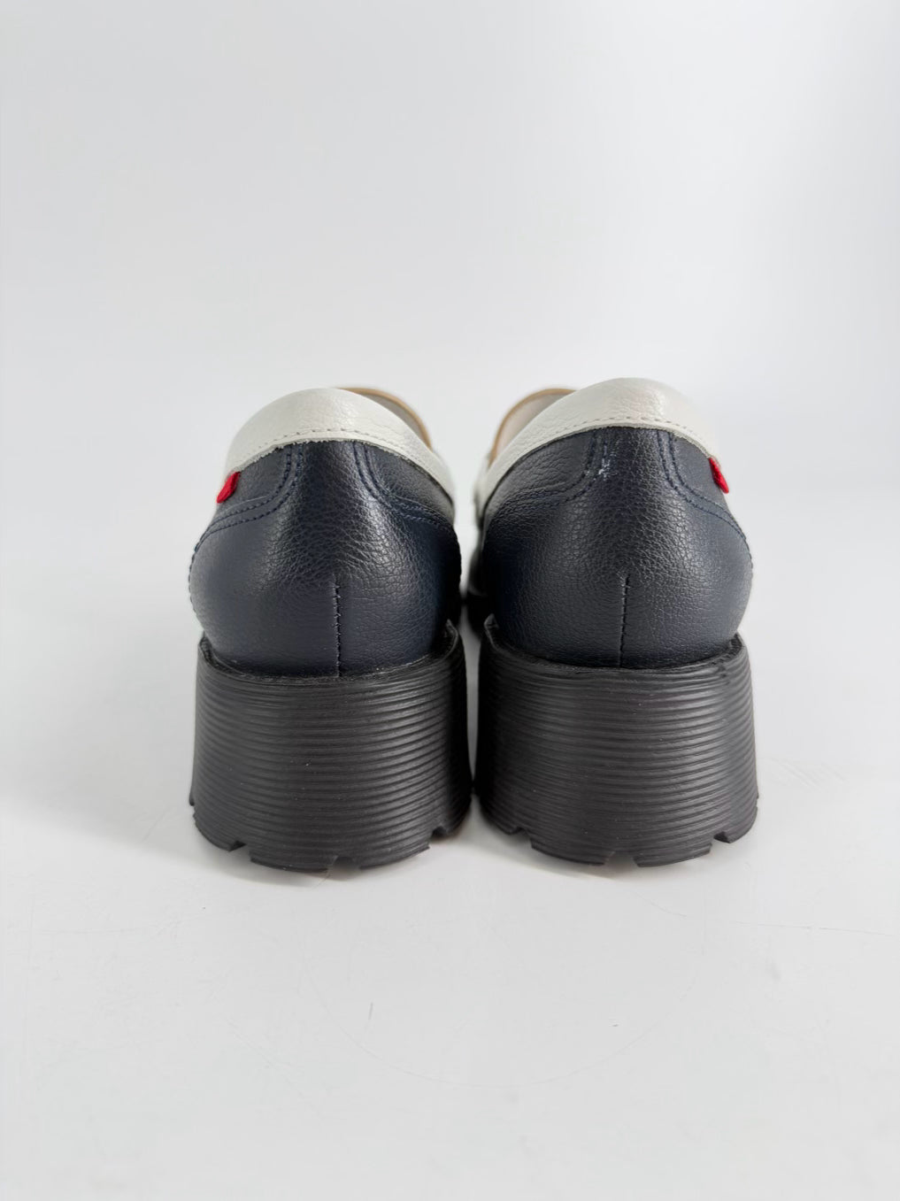 MARC JOSEPH  Size 8 Navy & Beige Leather Loafers