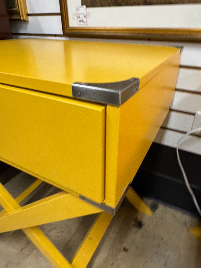 Yellow Wood End Table