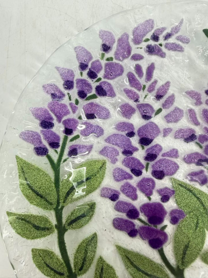 SYDENSTRICKER Clear, Green & Purple Glass Grapes Set Of 6 Dessert Plates