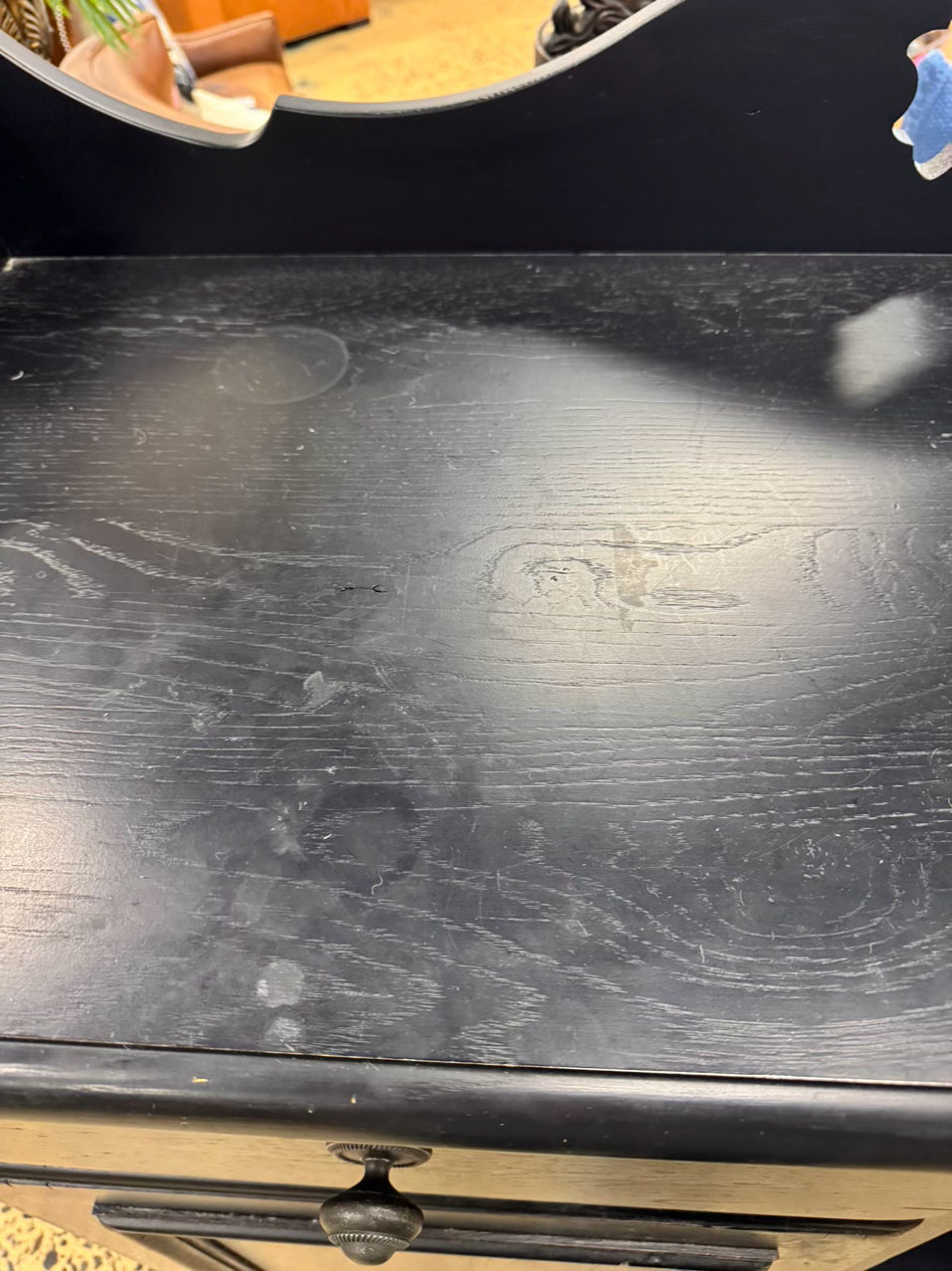 LAURA ASHLEY HOME Black Wood Cabinet w/ Wine Rack