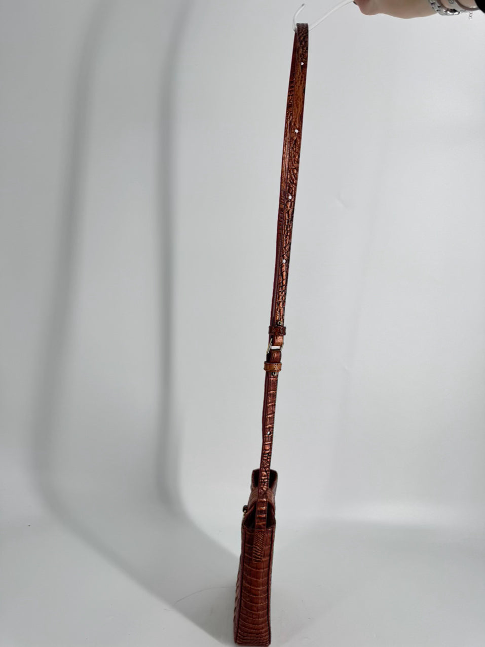 BRAHMIN Copper Embossed Leather Crossbody Bag