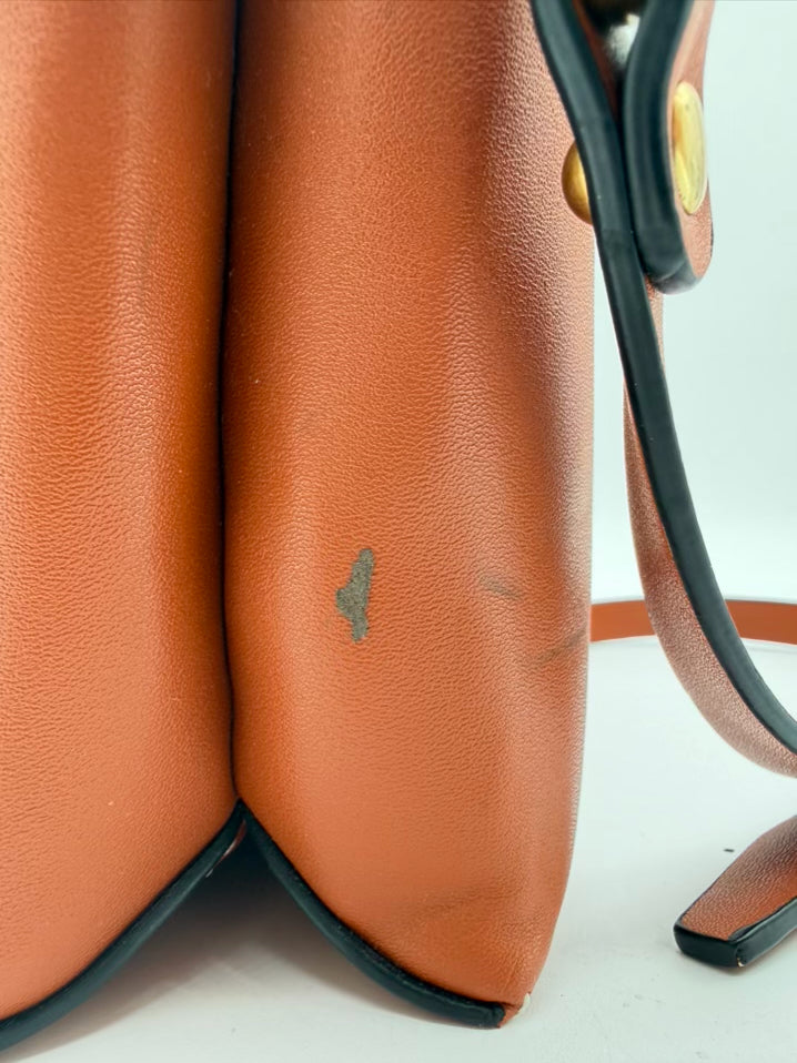 TORY BURCH Miller Chestnut Leather Crossbody Bag