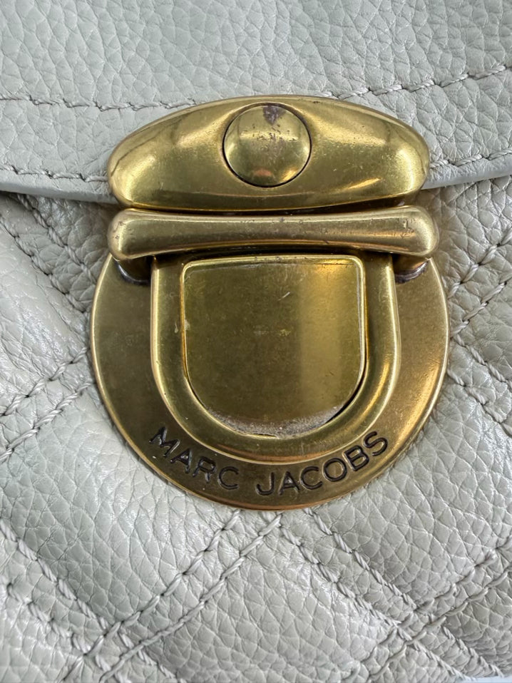 MARC JACOBS Cream Leather Quilted Purse