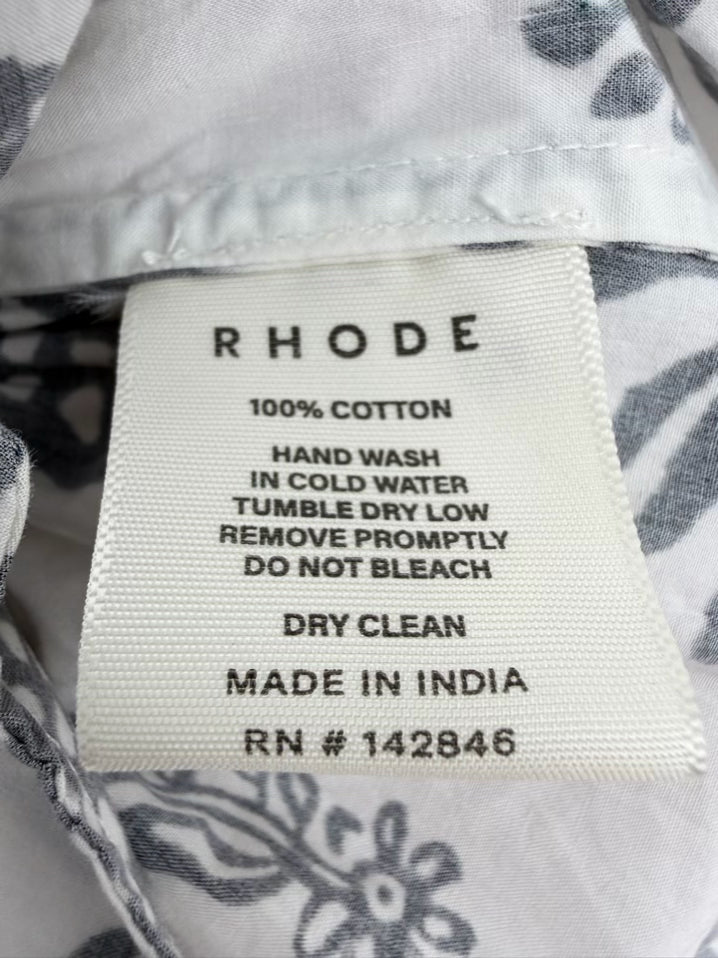 RHODE Wmn's Size XS Ivory & Black Print Sleeveless Dress NWT