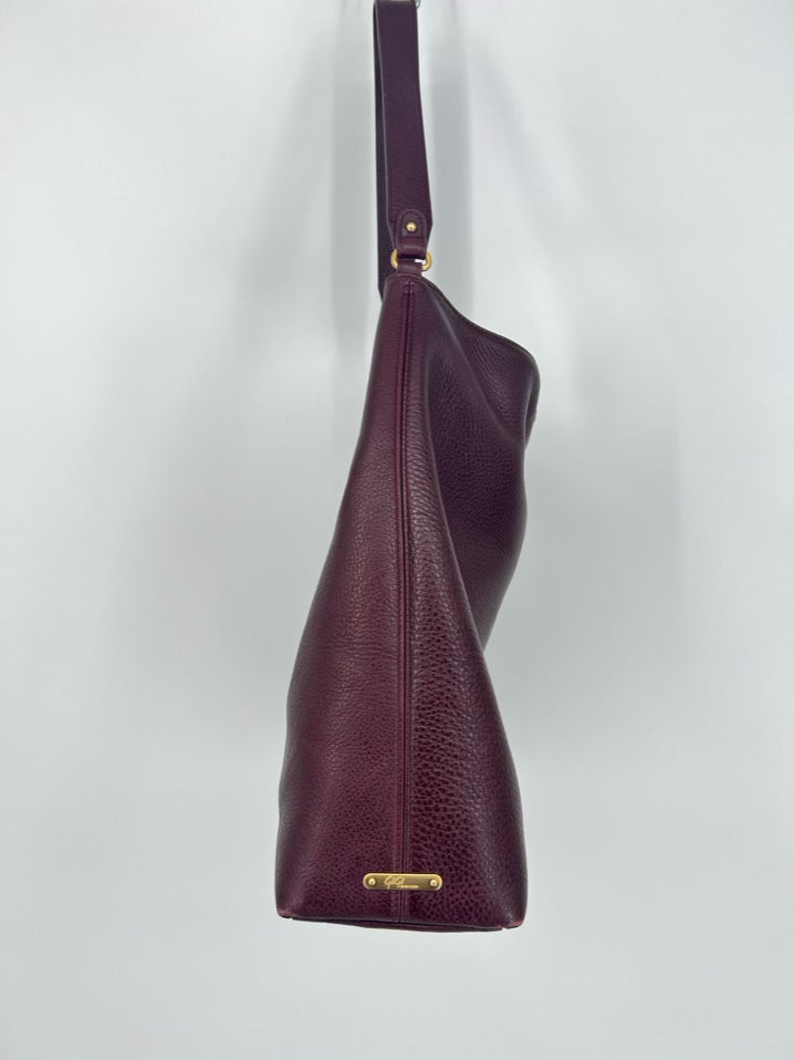 GIGI NEW YORK Wine Leather Hobo Bag