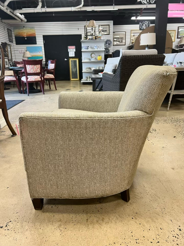 LEE INDUSTRIES CREAM & BLUE Tweed Small Chair