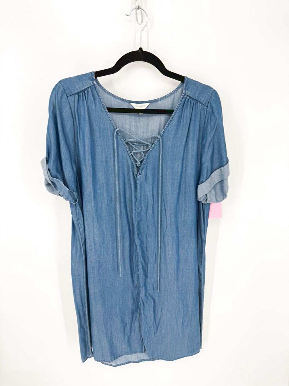 LUCKY BRAND Size L Blue Chambray Dress