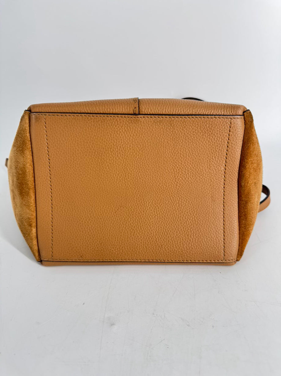 TORY BURCH Cognac Leather McGraw Dragonfly Purse